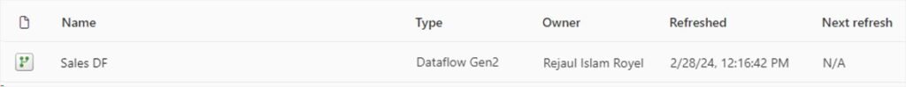 Publish dataflow
